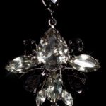 Boucles d'oreilles strass et christal SALOME couleur Noir
