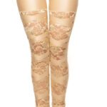 Leggings tendance avec dentelle CLARA couleur beige