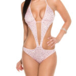 Monokini fashion et sexy avec strass couleur rose