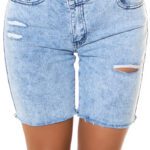 Short en jean femme sexy taille haute look acide