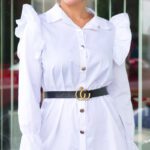 Robe chemisier sexy avec ceinture