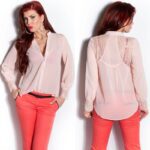 Chemise femme fashion Maëlys couleur abricot