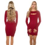 Robe Pull col rond femme fashion ZOE couleur bordeaux