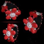 Bracelet tendance avec des perles Iza couleur rouge