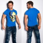 T-shirt Homme imprimé COME couleur bleu
