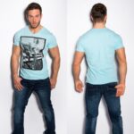T-shirt Homme fashion LINO couleur bleu clair
