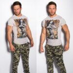 T-shirt Homme imprimé fashion CLOVIC couleur beige