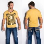 T-shirt Homme col V fashion ELIE couleur jaune