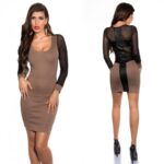 Robe de soirée sexy LYSE couleur cappuccino