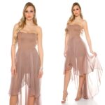 Robe femme fashion bustier CILIA couleur cappuccino