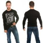 T-shirt Homme manche longue Fashion noir