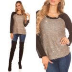 Pull femme sexy STACY couleur cappuccino