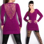 Long pull femme fashion LAURA couleur violet