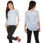 Top femme fashion ELENA couleur bleu clair