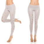 Leggins tendance avec des trous très sexy pour femme fashion- gris