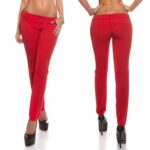 Pantalon skinny femme MARIE couleur rouge