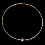 Collier ras de cou avec boule en strass sexy LINE couleur Or