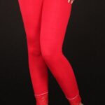 Sexy leggings fashion avec dentelle et strass couleur rouge