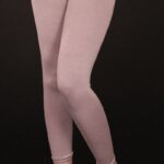 Sexy leggings fashion avec dentelle et strass couleur taupe