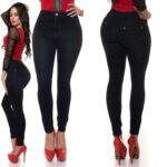 Jeans slim taille haute pour femme OPHÉLIE couleur bleu