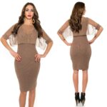 Robe femme chic ADÈLE couleur taupe
