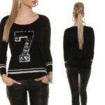 Pull tendance à paillettes CASSIE couleur noir