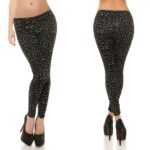 Leggings femme sexy imprimé léopard SHANICE couleur Noir