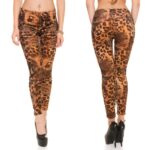 Leggings femme fashion LYSE couleur léo/maron