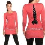 Long pull tendance CALLIE couleur corail
