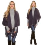 Poncho douillet femme tendance ENORA couleur marine