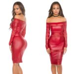 Robe fashion manches longues MIA couleur bordeaux