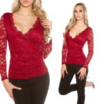 Sublime et sexy top dentelle femme SOFIA couleur bordeaux