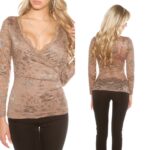Sublime et sexy top dentelle femme SOFIA couleur cappuccino