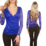 Sublime et sexy top dentelle femme SOFIA couleur bleu royal