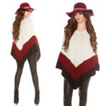 Poncho femme élégante et glamour LOLA couleur blanc