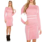 Robe Pull col rond femme fashion NINO couleur vieux rose