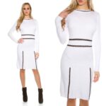 Robe Pull col rond femme fashion NINO couleur blanc