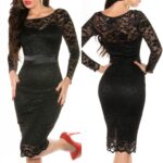 Robe dentelle femme sexy LAURENE couleur noir
