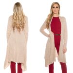 Gilet long ouvert femme tendance ELODY couleur Beige