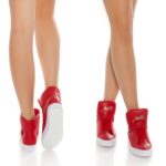 Sneakers femme à scratch velcro TEONA couleur rouge