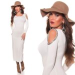 Robe longue tendance MARGOT coueur crème
