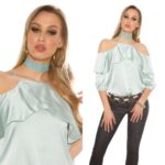 Collier fashion choker JAZZ couleur menthe