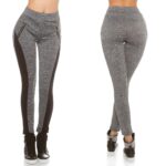 Leggings d'entraînement à la mode LISON couleur gris noir
