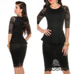 Robe courte en dentelle femme sexy LAURA couleur noir