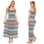Robe longue été fashion PHILIPPINE couleur turquoise