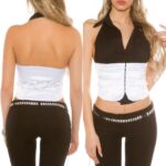 Gilet femme fashion Corset sans manche couleur blanc