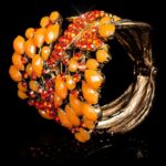 Bracelet femme fashion avec strass couleur orange