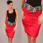Jupe femme tendance sexy couleur rouge