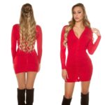 Cardigan femme sexy et fashion avec bouton SUSIE couleur rouge