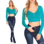 Veste boléro avec zip INES couleur saphir